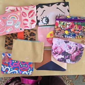 Assorted Printed IPSY makeup bags - Floral, Leopard, Glitter & Graphic Designs